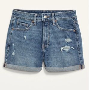 High-Waisted OG Straight Ripped Jean Shorts for Women - 3-inch inseam